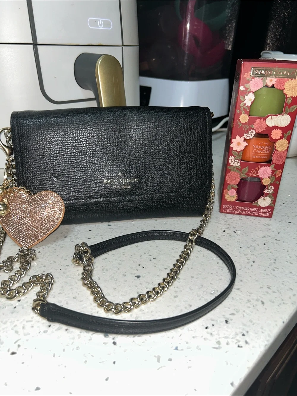 EUC Kate Spade Black Crossbody Wallet on Chain